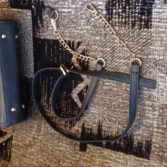 4/$40 "Luna" Black Clutch with Gold Accent - Picture 7 of 12